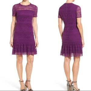 Ellie Tahari Crochet Fit and Flare Jacey Dress